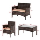 8 Pieces Outdoor Patio Lawn Sofa Set Rattan Wicker Furniture Table Cushion Brown