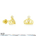 14k Yellow Gold 0 20ct Cz Crown Screw Back Stud Earrings 7mm