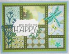 Stampin Up  Card Kit Dragonfly Postage Collage You Make Me Happy Spring Lovely 