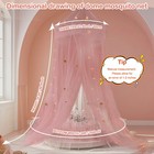 Girls Bed Canopy Gold Star Princess Crib Canopy W lights Large Dome Mosquito Net