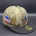 New Era 7 3 8s Fitted Ballcap Tree Edition Metallic Blue   Red With Copper Trim