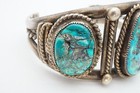 Vintage Native American Navajo Sterling Silver Turquoise Cuff Bracelet 7 
