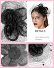 Fascinators Hats For Women Tea Party Hat Feather Mesh Headband Veil Hair Black