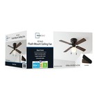 Mainstays 42 Inch Hugger Indoor Ceiling Fan With Light Kit  Black  4 Blades