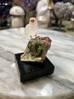Peter Muller Hand Carved Quartz Bird Finch On Watermelon Tourmaline 2 5    Tall