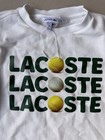 Lacoste Boys White Crew Neck Logo Graphic Fleece Pullover Sweatshirt 10 Nwot