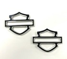 Billet 6061 Metal Harley Cvo Tank Emblems Black Contrast Cut  set Of 2  Touring