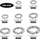 300 Pcs 8 Sizes Fishing Split Rings 8mm 7mm 6mm 5mm 4 5mm 4mm 3 5m    