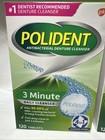 2 New Polident 3 Minute Antibacterial Denture Cleanser Mint Tablets 120 Ct 11 26