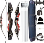 Pmz Archery 60  Takedown Recurve Bow Set Traditional Hunting Bow 25lbs