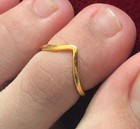 Solid Metal 925 Sterling Silver Women s V Shaped Toe Ring 14k Yellow Gold Plated