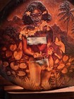 Vintage Tahitian Carved Shell Lamp With A Scantly Clad Wahine Tiki Hula Dancer