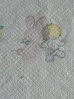 Vtg 1940   s Hand Sewn Baby Crib Quilt Blanket Yellow   White 