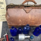 Antique Leather Medical Bag And Tools And Advertisements Estate Lot 