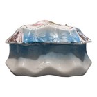 Vintage Porcelain Blue Floral Handpainted Trinket Box Star Mark On Bottom