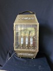 Antique Vintage Brass And Glass Lantern Table Lamp With 3 Lights Inside