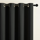 Black Blackout Curtains 84 Inch Length 2 Panels Set  Room Darkening Drapes Fo   