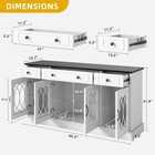 65  Buffet Cabinet W  4 Glass Doors Storage Sideboard Cabinet W  3 Drawers