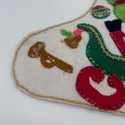Vtg Christmas Stocking Felt Bucilla Style Sequins Santa Sleigh Holiday Decor
