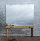34 x26  Antique Vintage Old Oak Wood Wooden Swivel Dresser Vanity Beveled Mirror