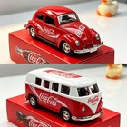 Coca-cola Diecast Model Car Set   Retro Vw Beetle   Camper Van Collectible Toys