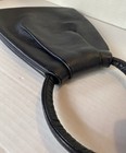 Vintage Navy Pebble Leather Handbag Purse - Zipper Side Small 9    X 8    Retro Cute
