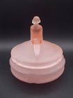 Art Deco 1930 s Frosted Pink Dresser Twins Powder Jar dresser Box