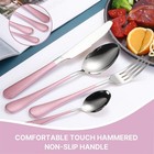 24 Pieces Flatware Set  Stainless Steel Cutlery Set With Silverware White 