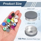 150 Pcs 20mm Aluminum Plastic Vial Top Caps  Gray