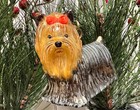 Joy To The World Yorkie Yorkshire Terrier Dog Glass Christmas Ornament Poland