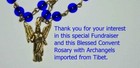 Archangel Blessed Rosary W  7 Angel Medals  Cross Crucifix  100  Charity  Blue 2