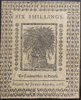 1776 Au55 Delaware Colonial Note 6 Shillings  Pmg  Sn 87079