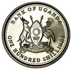 Uganda 100 Shillings Coin 2008 Km 67a Sanga Cattle Magnetic Unc