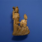 Vintage Chinese Soapstone Carved Lady Figurine 2 Women Musicians Statue