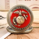 Us Marine Corps Quartz Pocket Watch - Maitmdrop132 Gift Box Included