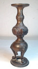 Vtg Meiji Era Antique Japanese Incense  candle Holder Bronze Candlestick