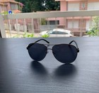 Square Aviator Sunglasses For Men   Women     Black Frame  Uv400 Protection