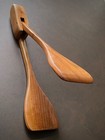 Vtg Danish Modern Teak Salad Tongs   Mcm Spring-action 1960s Wood  11  Overall