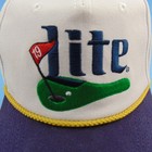Miller Lite Beer Hat Baseball Cap Snap Back Adjustable Band One Size Blue white