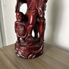 Vintage Wood Hand Carved Fisherman W  Boy Figurine Large Asian Art Collectable 