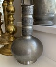 Vintage Mid Century Scandinavian Norway Pewter Modernist Vase