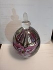 Orient   Flume 2002 Art Glass Perfume Bottle Stopper Pink Floral Paperweight D11