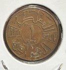 1938 Iraq Kingdom Ghazi I  1 Fils Bronze Coin-km 102