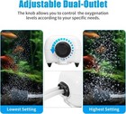 Aquarium Air Pump 20 100gal Fish Tank Adjustable Dual-outlet Hydroponic Oxygen