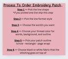 Custom Two Line Embroidery Iron sew On Patches  Handmade Embroidery Patch