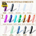 17pcs Healing Crystals Stones Sets  Hexagonal Bullet Shaped Reiki Meditation Gem