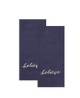 Navy Blue Kitchen Towel Set 2-pack Cotton Terry Dishtowels Christmas Holiday New