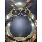 Vintage Brass Owl Candle Holder Hanging Decor Mcm Wall Art