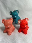 Antique Celluloid Toy Animals 3 Baby Bears Blue Pink Orange Made In Japan Nyc