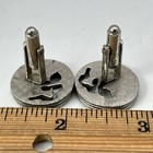 Vintage 1950 s Fly Fishing Silver Tone Cuff Links